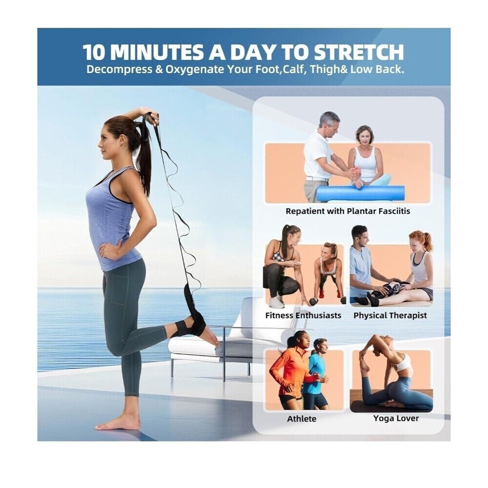 Foot and Calf Stretcher-Stretching Strap For Plantar Fasciitis, Heel Spurs, Foot - Picture 5 of 8